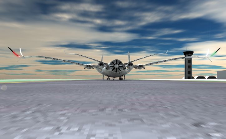 The aircraft would also be fitted with a rear engine that would double as a wind turbine.