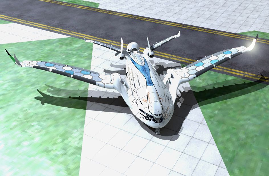 <strong>AWWA Progress Eagle: </strong>This concept is a triple-decker aircraft with zero carbon emissions. It would be powered by six hydrogen engines. 