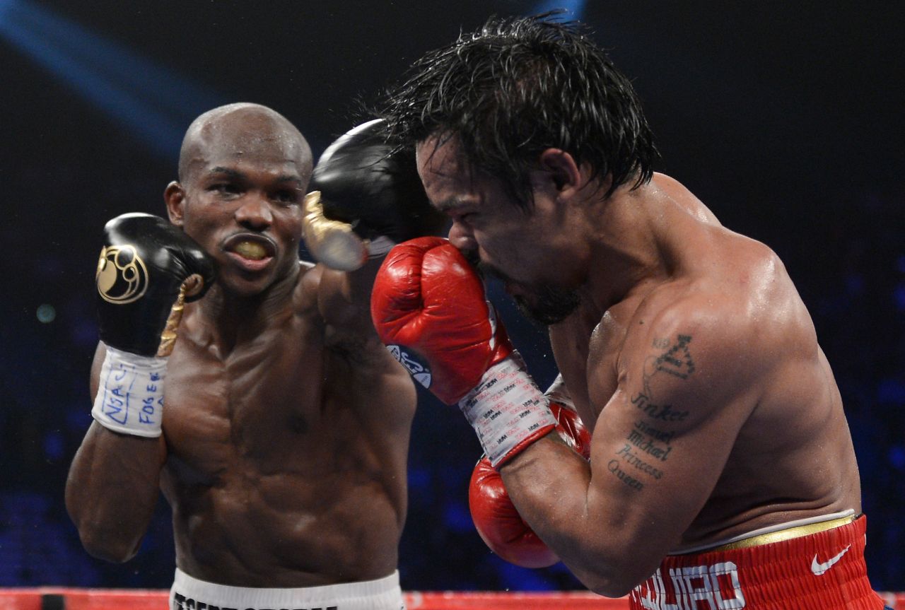 The fight itself wasn't an upset -- the result was. Pacquiao went into the ring favorite and performed as such, throwing and landing with a higher volume of punches than his American challenger.<br /><br />However, after twelve rounds the judges announced the fight in Bradley's favor, winning by a split decision (115-113,115-113, 113-115). It was Pacquiao's first defeat in four years and chaos ensued. The result was queried and judges from the WBO reviewed the fight, with an independent committee agreeing Pacquiao had won -- not that they could officially reverse the result. The Filipino would have to wait two years before his revenge, eventually winning by unanimous decision in 2014.