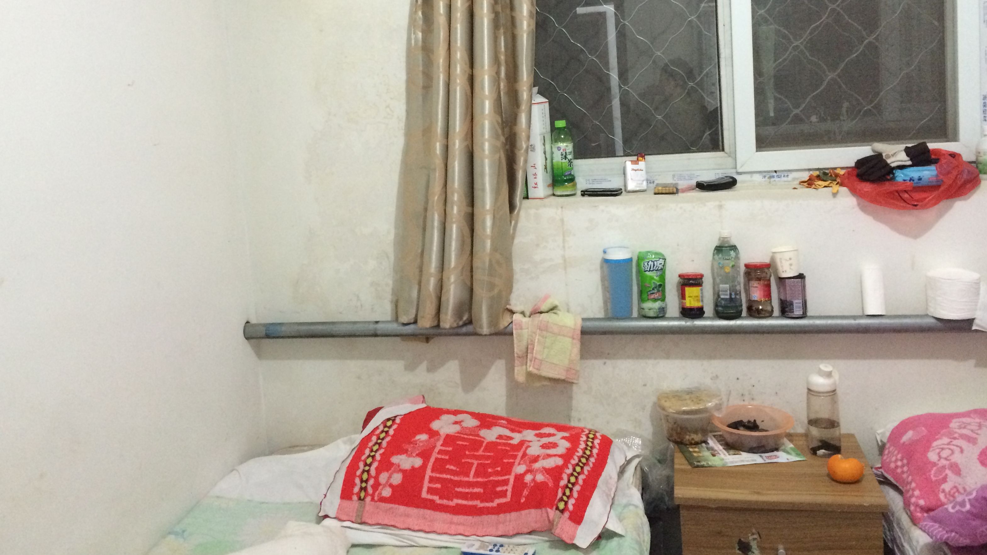 Liu Dajiang and his wife, who has cervical cancer, have stayed in this room while she undergoes treatment at a nearby hospital.