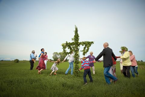 <strong>Sweden</strong>, the world's eighth-happiest country, celebrates midsummer as one of its most popular holidays. It is tradition to raise a maypole for midsummer, the longest day of the year. 