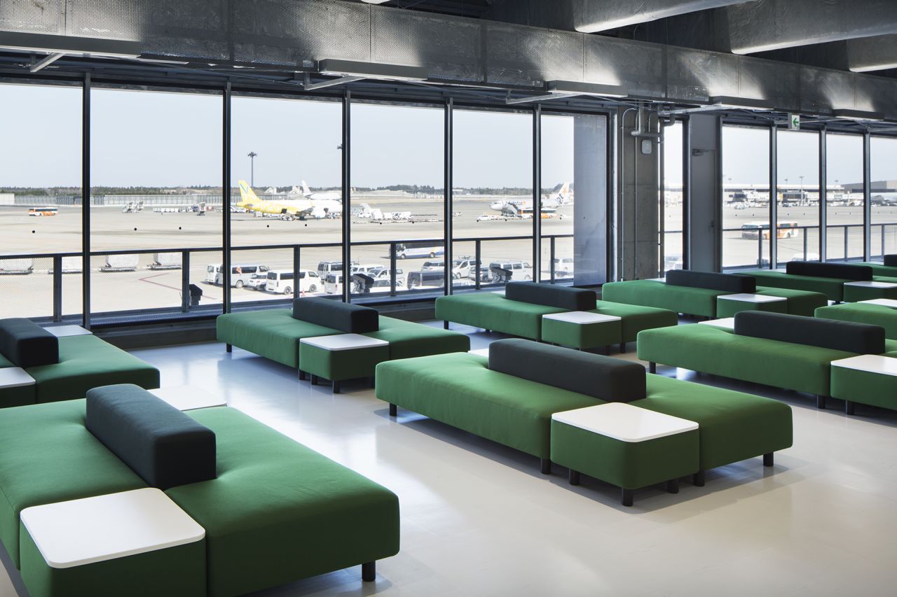 "Considering the characteristics of LCC (Life-cycle cost), how travelers are here around the clock, We created sofa's for people to relax and even lie down for a rest," says Muji's Naoko Yano
