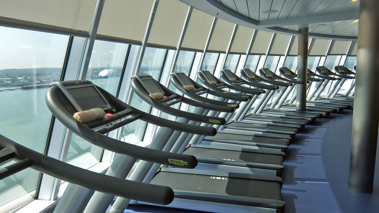 There's also a well equipped gym, with rows of treadmills. Or, this could be how they power the ship's four powerful bow engines.