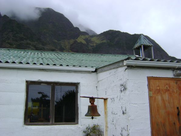 St. Mary's church on Tristan da Cunha. The island also has a pub, swimming pool, school, cafe, dance hall and museum.