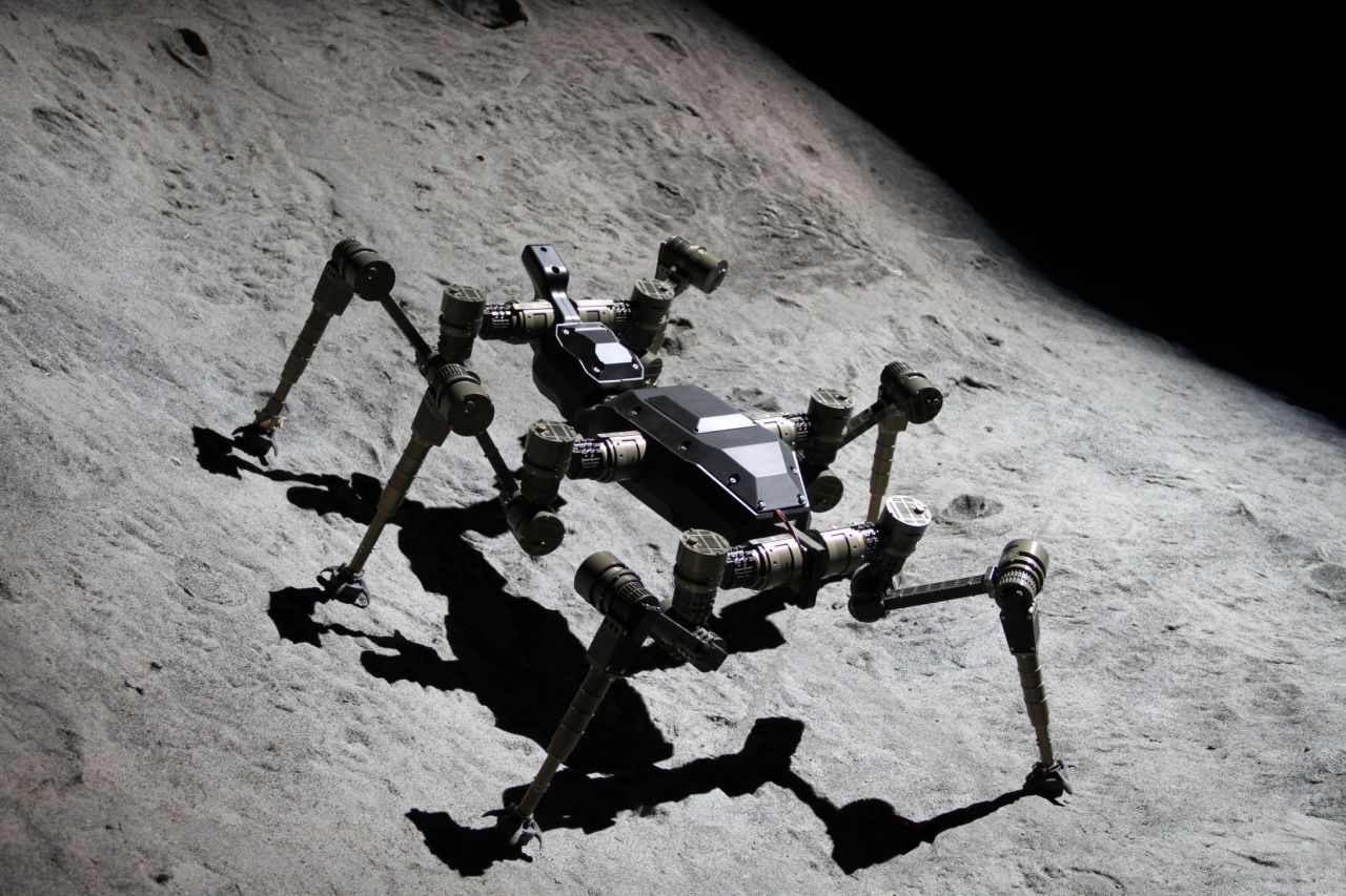 The research agency is also looking at other types of space rovers. The locomotion of the scorpion and the mantis is being studied to create robots that have the stability of four legs but with the ability to manipulate material with their forelegs.