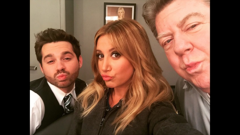 "I got George Wendt to do duck face," <a href="https://instagram.com/p/1jUpjTwaEG/?taken-by=ashleytisdale" target="_blank" target="_blank">actress Ashley Tisdale said</a> on Thursday, April 16. "And also @ryan_pinkston #missionaccomplished."