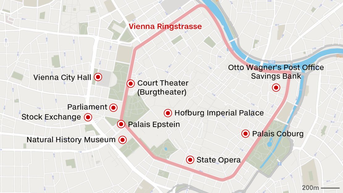 Austria-Vienna ringstrasse map