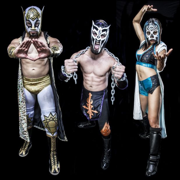 Luchadores are known for a unique fighting style which relies heavily on aerial maneuvers. Artist Chris Parks has designed masks, capes, tights, trunks and other gear with a luchador named Lince Dorado. "The luchadores are real life superheroes, it's modern day mythology taking place in a wrestling ring," Parks says.