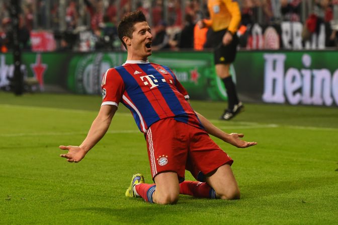 And after Muller's deflected shot had made it 4-0, Lewandowski was on target again as he rifled home from inside the area to compound Porto's misery and make it 5-0 before halftime. Porto did pull a goal back through Jackson Martinez but after Ivan Marcano was sent off for the visitors, Xabi Alonso made it 6-1 on the night and 7-4 on aggregate.