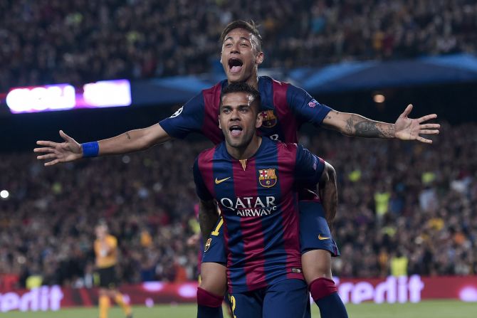 Barcelona's task was a lot easier than Bayern's after it won 3-1 away against Paris Saint-Germain in the first leg of its quarterfinal, and when Neymar grabbed a first half double the match was all but over.