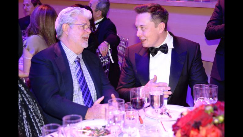"Star Wars" creator George Lucas, left, and serial entrepreneur Elon Musk.