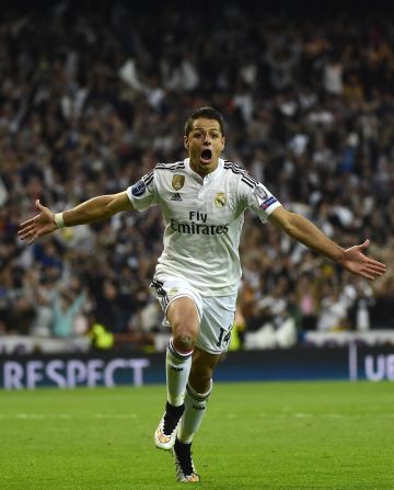 Javier Hernandez, the on-loan forward, scored an 88th minute winner as Real Madrid claimed a 1-0 victory over Atletico Madrid in the Champions League quarterfinal.