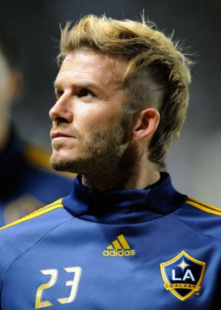 Having moved to American club Los Angeles Galaxy later in 2007, David Beckham sported this variant on his earlier mohawk look.