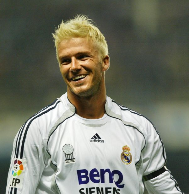 Two days later his new blond look was unveiled during Real's match against Athletic Bilbao, with the big-spending club winning the Spanish league title in Beckham's final season there.