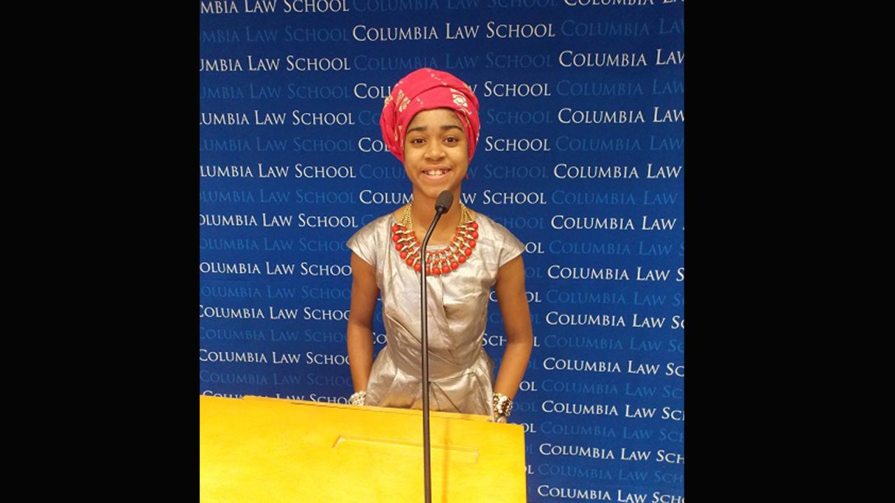 But that's not the extent of her ambitions as the 9th grader, who recently spoke at the prestigious annual African Economics Forum held at Columbia University (pictured), also has designs on the highest oval-shaped office in the land. "When I get much much older I'd like to become the President of the United States so I can have a positive effect on the U.S. and also all the other countries in the world, especially the countries on the African continent."<br />
