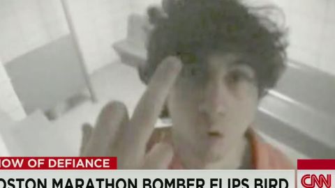 Prosecutors presented this image of Dzhokhar Tsarnaev as an unremorseful jihadist.