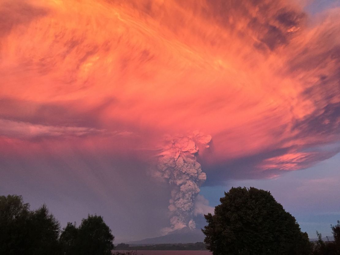 American Helen Rodgers witnessed the volcano erupt from the Hotel Patagonico in Puerto Varas, a popular tourist spot.