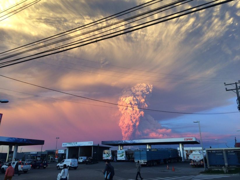 Chilean officials say the eruption was preceded by a rise in seismic activity about an hour before, which sent a gray column of ash more than 9 miles (15 kilometers) into the sky.