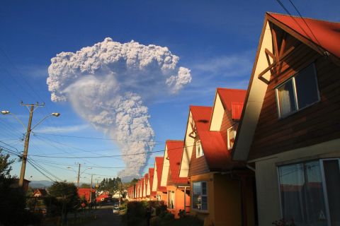 The Calbuco volcano erupts near Puerto Varas, Chile, in April 2015.