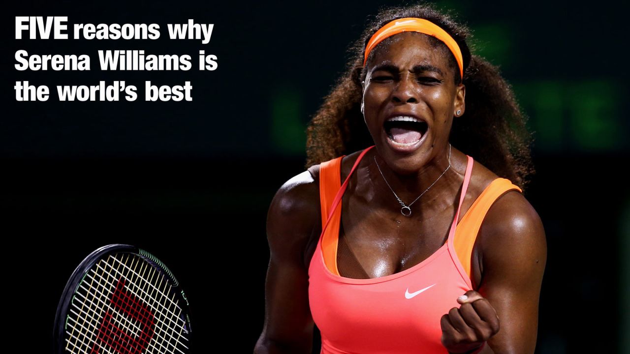 In recent years, Serena Williams has been the undisputed force in women's tennis. The American has won an incredible 19 grand slam titles and is looking to triumph at the French Open for a third time. But what is it that sets Serena apart from her rivals?<br />Ahead of this year's French Open in Paris, CNN sat down with Patrick Mouratoglou -- who began coaching Williams in 2012. Their trophy tally since teaming up includes a Wimbledon title, an Olympic gold medal, three U.S. Open titles, a Roland Garros title and an Australian crown, lifting her back up to the pinnacle of the women's game<br />Mouratoglou outlines the five main reasons for her dominance of the game.