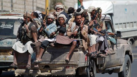 Houthi rebels in Sanaa, the Yemeni capital, on September 21.