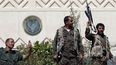 Yemeni soldiers outside the compound of the U.S. embassy in Sanaa on March 4. 