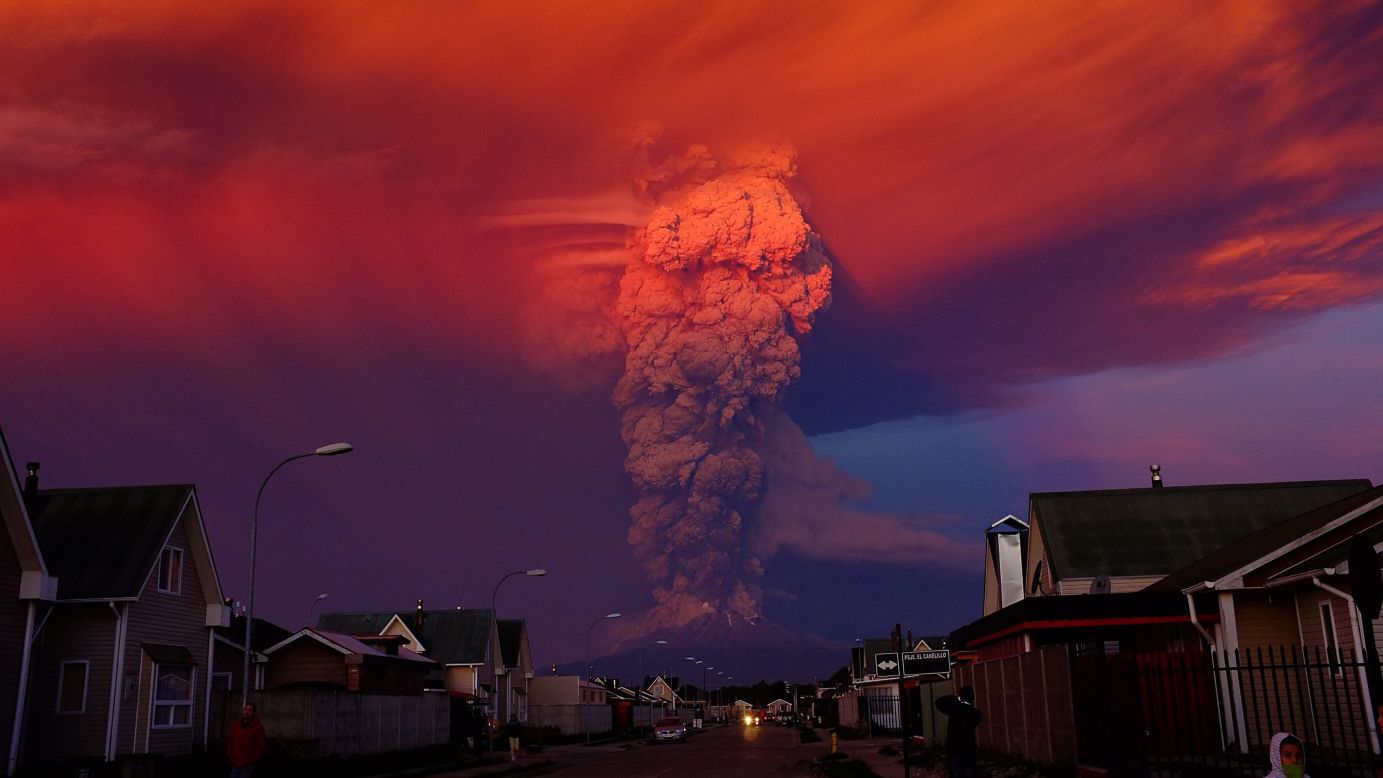 Smoke rises from the Calbuco volcano near Puerto Montt, Chile, on Wednesday, April 22. It was <a href="http://www.cnn.com/2015/04/23/americas/chile-volcano/" target="_blank">the volcano's first eruption in more than 40 years,</a> and nearby residential areas were evacuated.