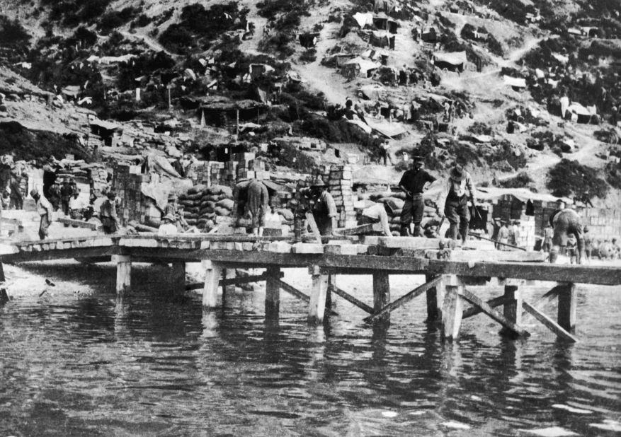 A landing pier constructed by the Allies at Gallipoli during WWI. 