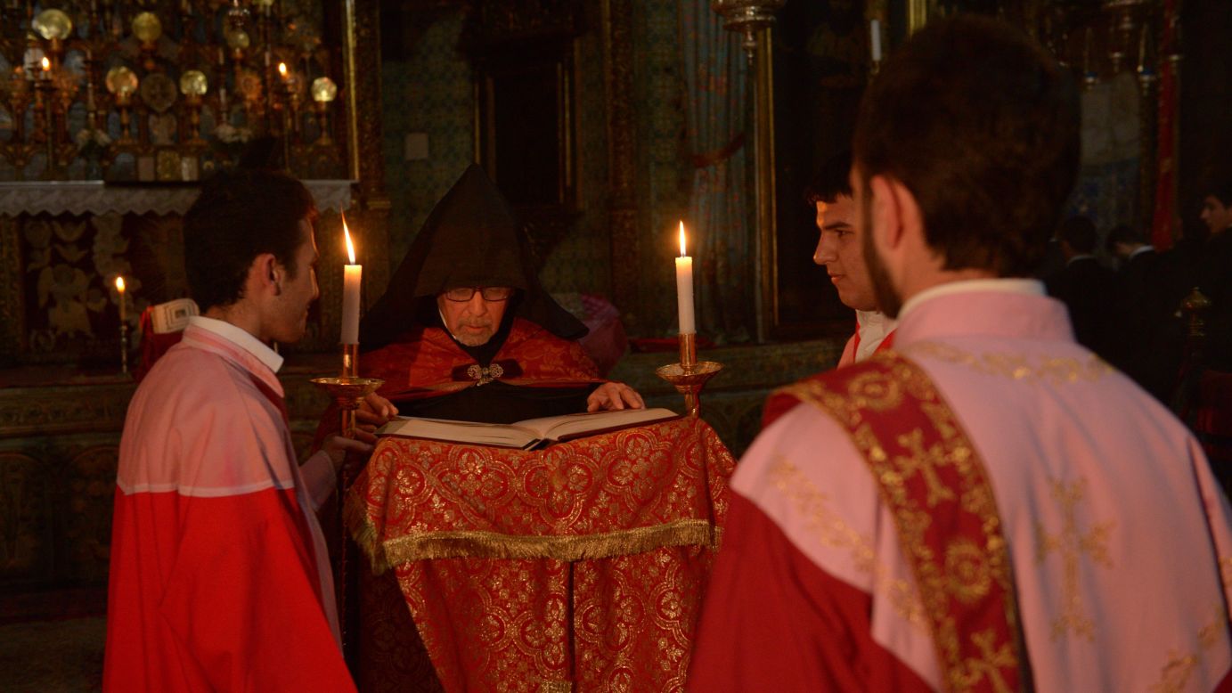 An Armenian Church service is held at the St. James Cathedral on April 23.