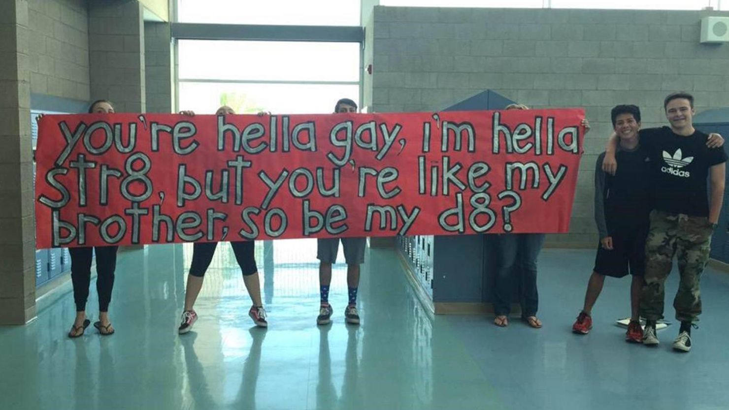 The high school student's "promposal" to his gay best friend has gone viral on social media. 