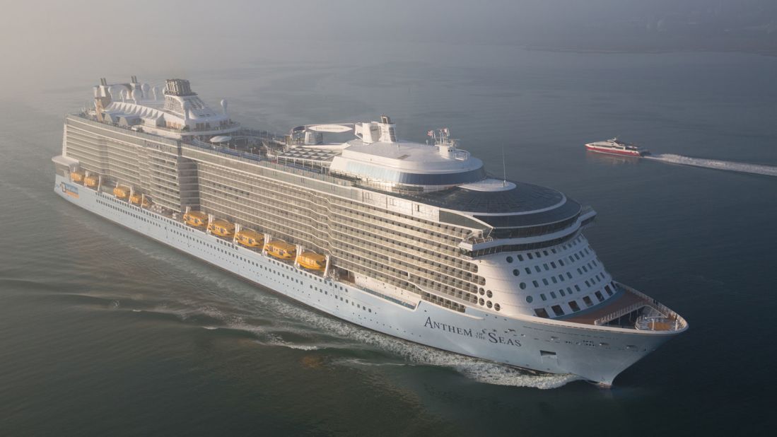 Anthem is jointly the world's third largest cruise ship. It can carry more than 4,000 passengers and has a crew of about 1,600. 