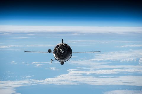 A Soyuz TMA-16M spacecraft approaches the International Space Station on March 27. The spacecraft was carrying Kelly and Russian cosmonauts Gennady Padalka and Mikhail Kornienko. Kelly and Kornienko will spend a year in space. Padalka will stay for six months.