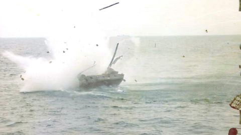 Ba Van Nguyen's helicopter smashes into the water after he risks all to save his wife and their three children.
