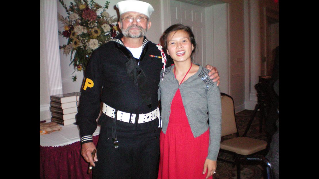 Kent "Chippy" Chipman reunites with Mina Nguyen, who was just 10 months old when he helped save her life.