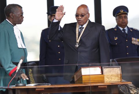 On May 9, ANC leader Jacob Zuma is inaugurated as the third president in a free South Africa following the party's win in the April 26 elections.