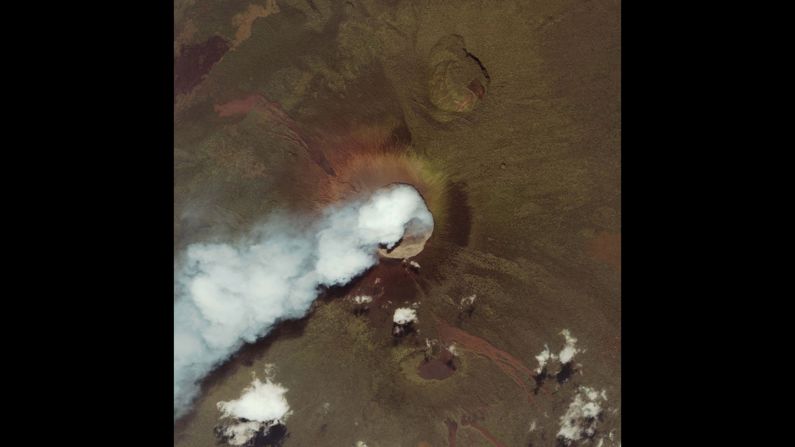 This photo of Nyiragongo Volcano, Democratic Republic of Congo, was acquired July 3, 2004. 