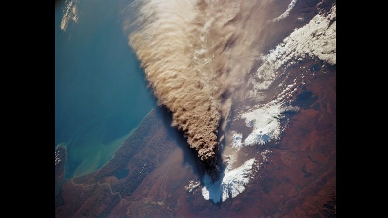 Kliuchevskoi Volcano in Russia, September 30, 1994. 