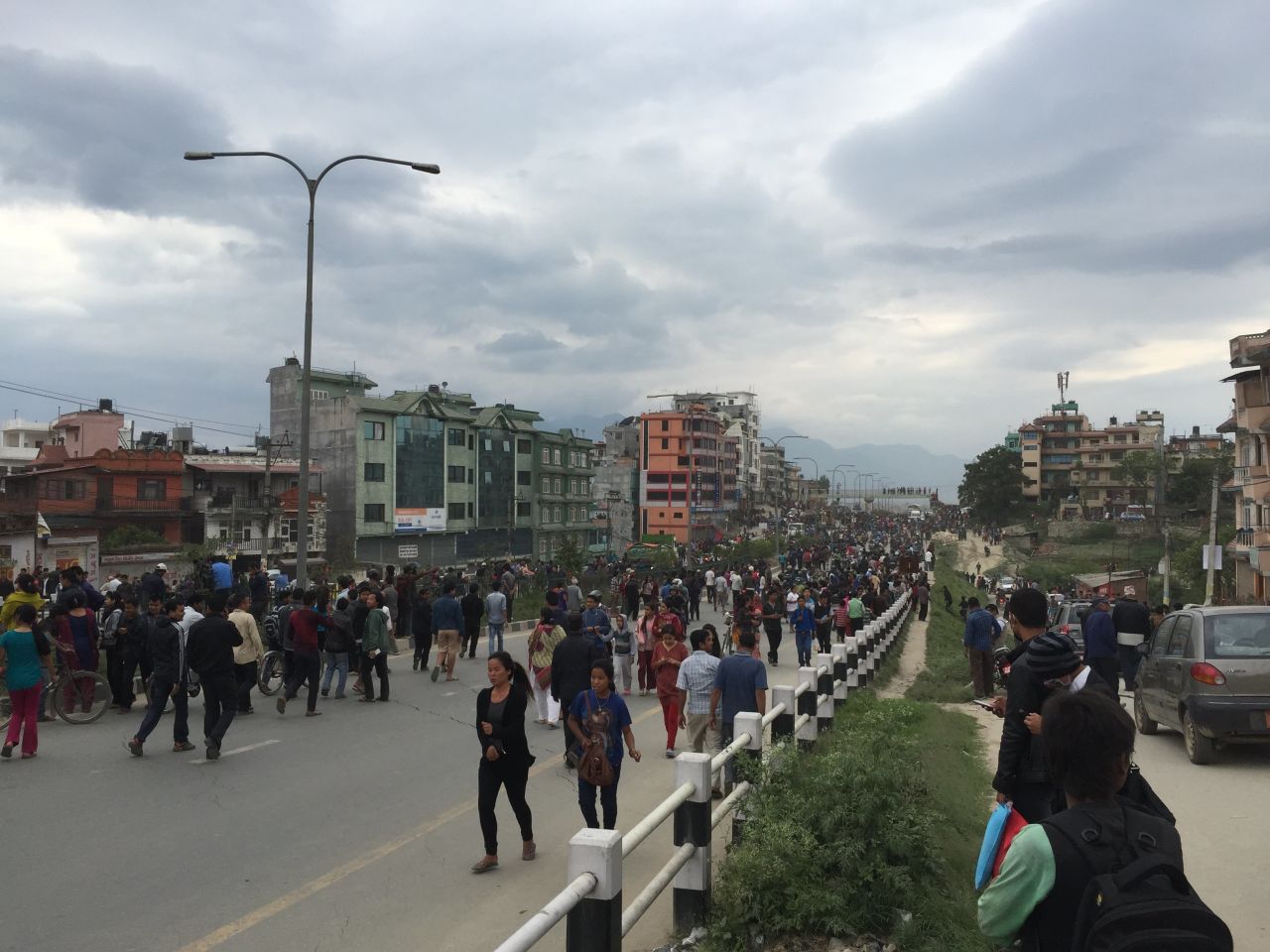 Young says people gathered in the street after the quake and repeated aftershocks.