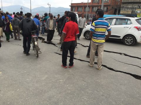 David Young was traveling through mountains into the Kathmandu Valley when the quake struck.