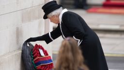 Britain's Queen Elizabeth lays a wreath during a service to commemorate ANZAC day and the centenary of the Battle of Gallipoli at the Cenotaph war memorial in central London on Saturday, April 25. A century ago, Allied troops waded ashore on the Gallipoli peninsula at the start of an ill-fated land campaign to wrest the Dardanelles Strait from the Ottoman Empire. The disastrous World War I battle began on April 25, 1915, and pitted troops from countries including Australia, Britain, France and New Zealand against the Ottoman forces backed by Germany.