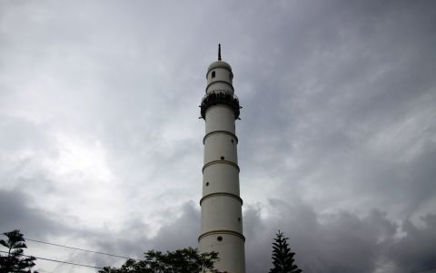Kathmandu's nine-story Dharahara tower is shown in July 2013.