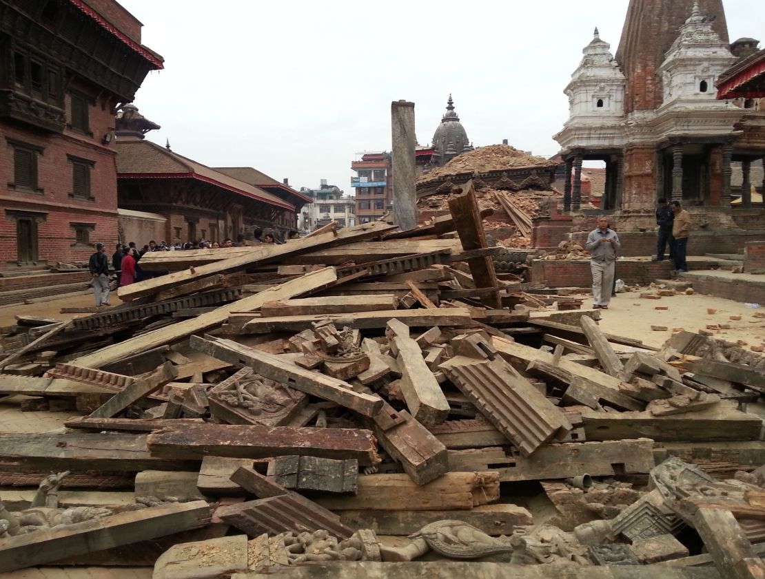 Kathmandu's Durbar Square after the 7.8 magnitude earthquake.