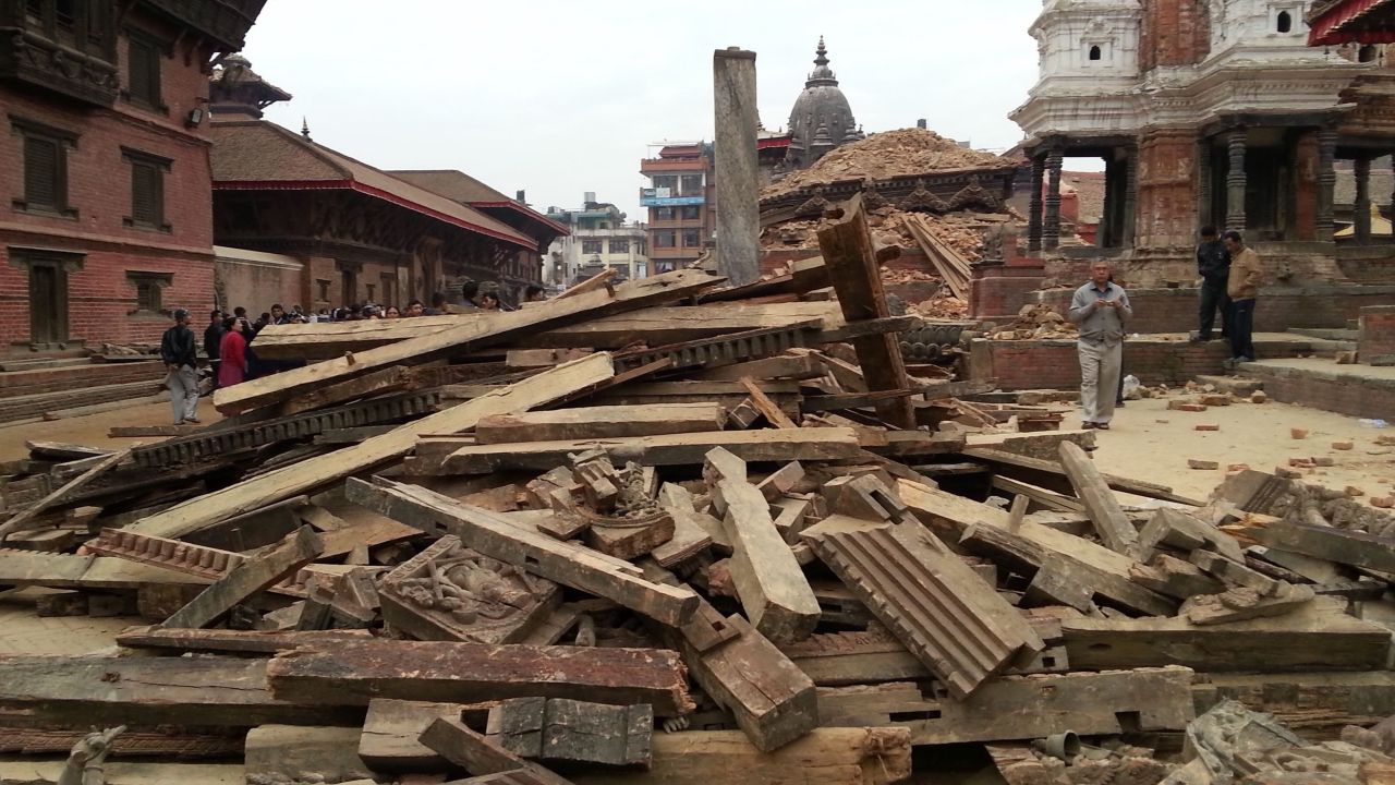Kathmandu's Durbar Square after the 7.8 magnitude earthquake.