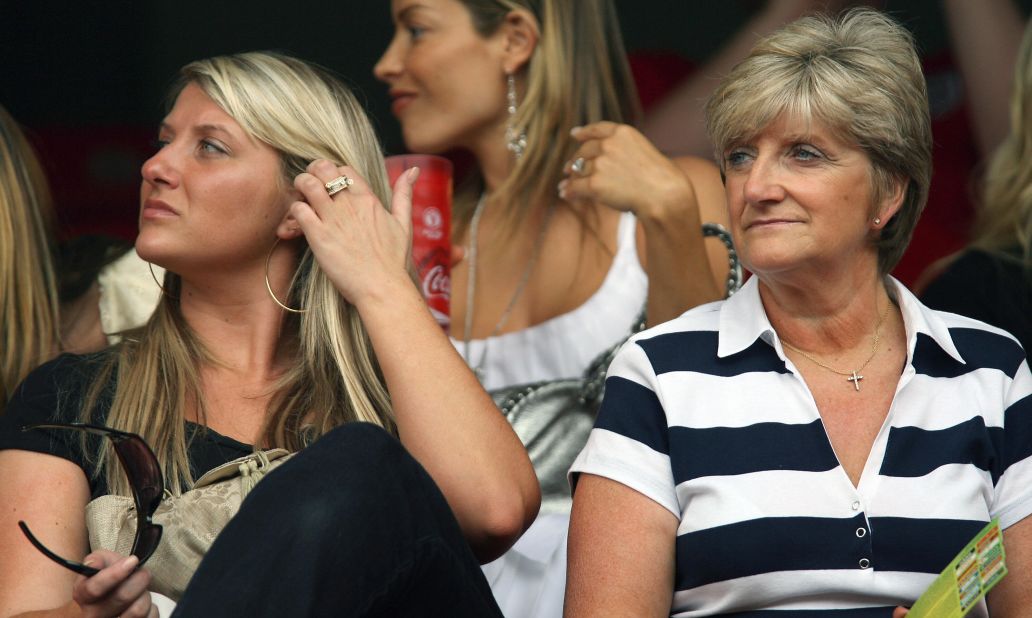 While his father's love of Manchester United inspired Beckham's early career, his mother Sandra's vocation -- hairdressing -- may have had a large influence in his appearance. Here she is pictured with Beckham's sister Joanne during the 2006 World Cup in Germany. 