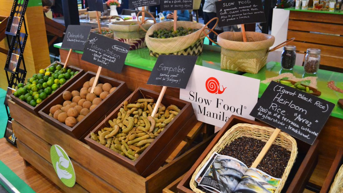 A collection of endangered, naturally produced heritage food listed under the Slow Food Movement's global catelogue "Ark of Taste," are promoted during the exhibit. Rare Filipino products highlighted included heirloom rice that has been cultivated for generations on ancient rice terraces. 