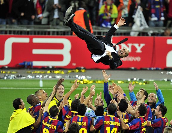 Pep Guardiola won two Champions League titles with Barcelona as a manager. His team won the top prize in 2009 and again two years later, beating Manchester United on both occasions.