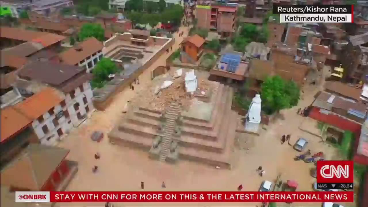 Drone footage shows earthquake devastation