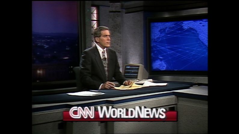Ralph Begleiter hosts "CNN World News" in 1991. In a 1991 article, The New York Times described CNN's "revolutionary" anchor style. "(T)he folks at CNN look like real people -- untrammeled by the pressing agendas of management consultants, image consultants, personal shoppers and the like," <a href="index.php?page=&url=http%3A%2F%2Fwww.nytimes.com%2F1991%2F04%2F28%2Fmagazine%2Fbeauty-weighing-anchors.html" target="_blank" target="_blank">the article said.</a>