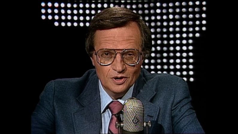 Larry King hosts the inaugural episode of "Larry King Live" on June 3, 1985. His first guest was then-New York Gov. Mario Cuomo.