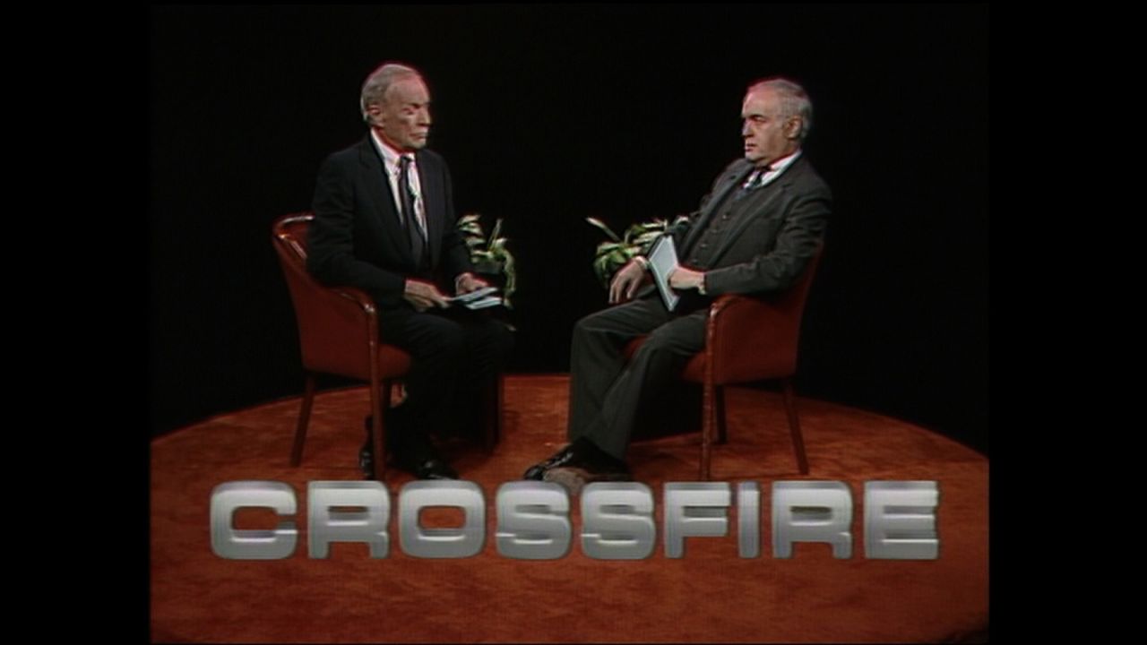 "Crossfire" was another signature show that ran from 1982 to 2005 and again from 2013 to 2014. This 1987 edition was hosted by journalist Tom Braden and columnist Robert Novak.